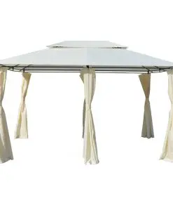 vidaXL Garden Marquee with Curtains 4×3 m White