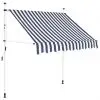 vidaXL Manual Retractable Awning 200 cm Blue and White Stripes