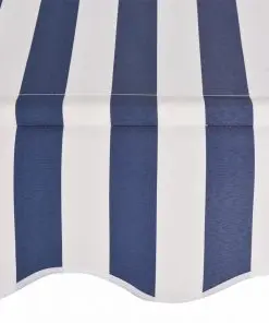 vidaXL Manual Retractable Awning 250 cm Blue and White Stripes
