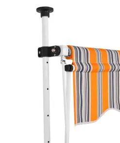 vidaXL Manual Retractable Awning 200 cm Yellow and Blue Stripes