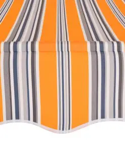 vidaXL Manual Retractable Awning 200 cm Yellow and Blue Stripes