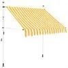 vidaXL Manual Retractable Awning 150 cm Yellow and White Stripes vidaXL Manual Retractable Awning 150 cm Yellow and White Stripes