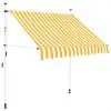 vidaXL Manual Retractable Awning 200 cm Yellow and White Stripes vidaXL Manual Retractable Awning 200 cm Yellow and White Stripes