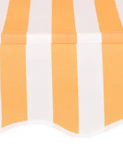 vidaXL Manual Retractable Awning 200 cm Yellow and White Stripes