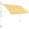vidaXL Manual Retractable Awning 250 cm Yellow and White Stripes vidaXL Manual Retractable Awning 250 cm Yellow and White Stripes