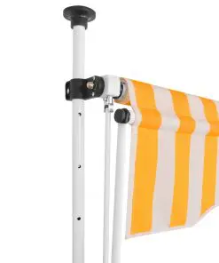 vidaXL Manual Retractable Awning 250 cm Yellow and White Stripes