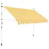 vidaXL Manual Retractable Awning 300 cm Yellow and White Stripes vidaXL Manual Retractable Awning 300 cm Yellow and White Stripes
