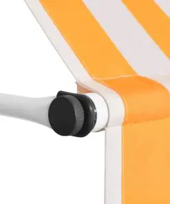 vidaXL Manual Retractable Awning 300 cm Yellow and White Stripes