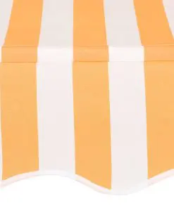 vidaXL Manual Retractable Awning 350 cm Yellow and White Stripes
