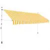 vidaXL Manual Retractable Awning 400 cm Yellow and White Stripes vidaXL Manual Retractable Awning 400 cm Yellow and White Stripes