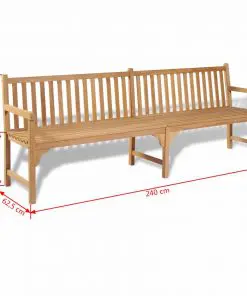 vidaXL Garden Bench 240 cm Teak
