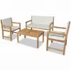 vidaXL 4 Piece Garden Lounge Set with Cushions Solid Teak Wood