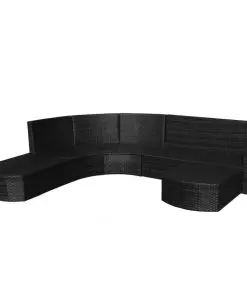 vidaXL 4 Piece Garden Lounge Set with Cushions Poly Rattan Black