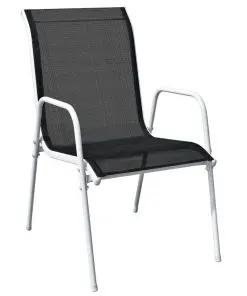 vidaXL 7 Piece Outdoor Dining Set Steel Black