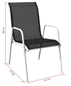 vidaXL 7 Piece Outdoor Dining Set Steel Black