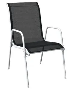 vidaXL 9 Piece Outdoor Dining Set Steel Black