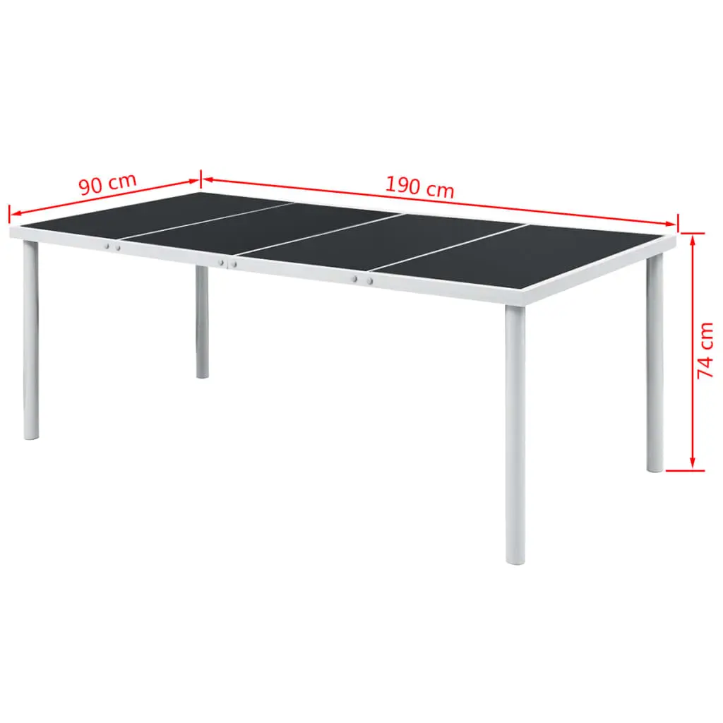 vidaXL 9 Piece Outdoor Dining Set Steel Black