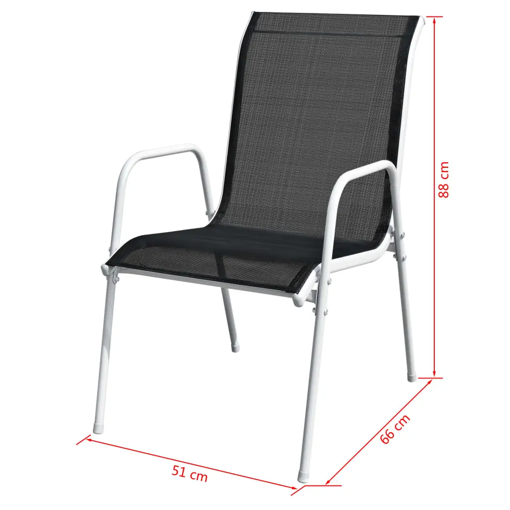 vidaXL 9 Piece Outdoor Dining Set Steel Black