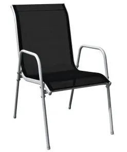 vidaXL 5 Piece Outdoor Dining Set Steel Black