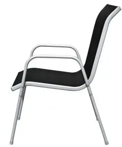 vidaXL 5 Piece Outdoor Dining Set Steel Black