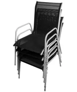 vidaXL 5 Piece Outdoor Dining Set Steel Black