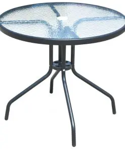 vidaXL 5 Piece Outdoor Dining Set Steel Black