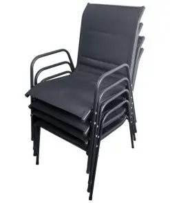 vidaXL 5 Piece Outdoor Dining Set Steel Black