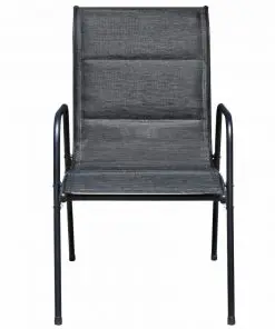 vidaXL 5 Piece Outdoor Dining Set Steel Black