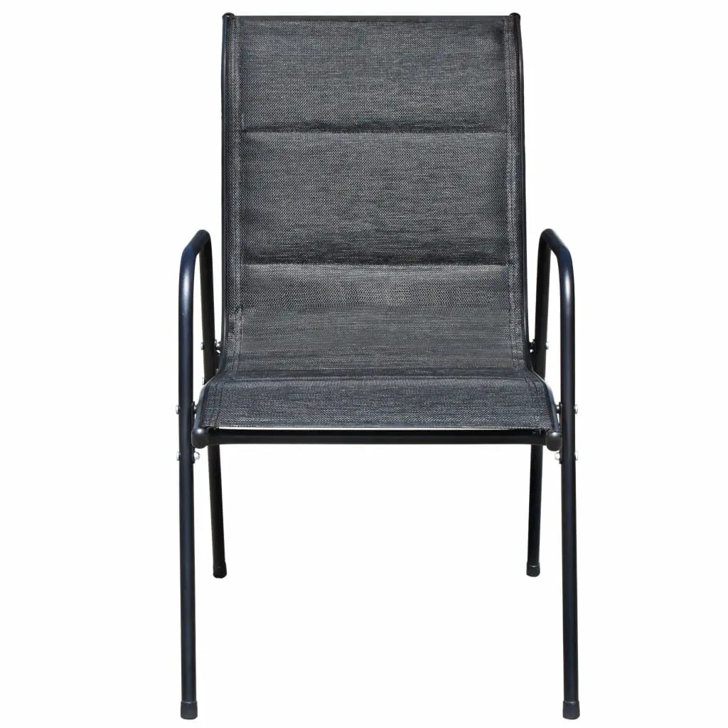 vidaXL 5 Piece Outdoor Dining Set Steel Black