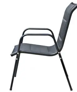 vidaXL 5 Piece Outdoor Dining Set Steel Black