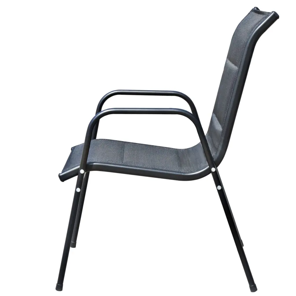 vidaXL 5 Piece Outdoor Dining Set Steel Black