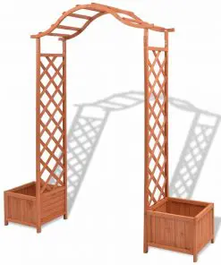 vidaXL Trellis Rose Arch with Planters 180x40x205 cm