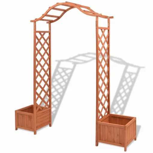 vidaXL Trellis Rose Arch with Planters 180x40x205 cm