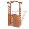 vidaXL Garden Arch with Gate Solid Wood 120x60x205 cm