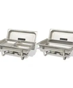 vidaXL 2 Piece Chafing Dish Set Stainless Steel