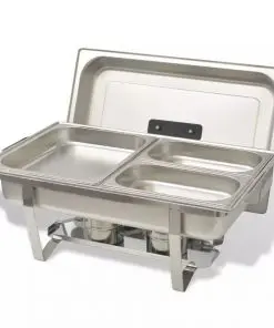vidaXL 2 Piece Chafing Dish Set Stainless Steel