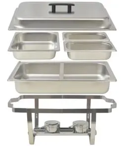vidaXL 2 Piece Chafing Dish Set Stainless Steel