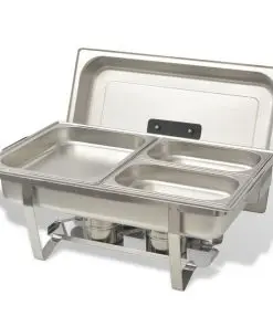 vidaXL 3 Piece Chafing Dish Set Stainless Steel