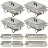 vidaXL 4 Piece Chafing Dish Set Stainless Steel vidaXL 4 Piece Chafing Dish Set Stainless Steel