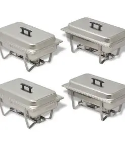 vidaXL 4 Piece Chafing Dish Set Stainless Steel