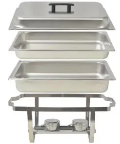 vidaXL 4 Piece Chafing Dish Set Stainless Steel