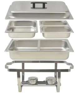 vidaXL 4 Piece Chafing Dish Set Stainless Steel