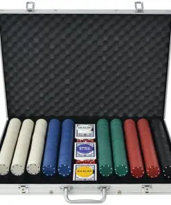 vidaXL Poker Set with 1000 Chips Aluminium