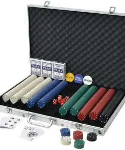 vidaXL Poker Set with 1000 Chips Aluminium