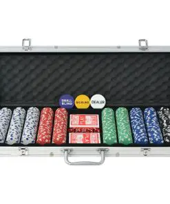 vidaXL Poker Set with 500 Chips Aluminium