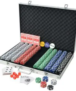 vidaXL Poker Set with 1000 Chips Aluminium