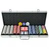 vidaXL Poker Set with 500 Laser Chips Aluminium vidaXL Poker Set with 500 Laser Chips Aluminium