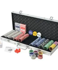vidaXL Poker Set with 500 Laser Chips Aluminium