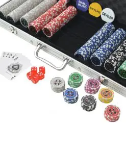 vidaXL Poker Set with 500 Laser Chips Aluminium