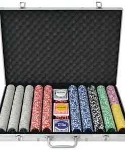 vidaXL Poker Set with 1000 Laser Chips Aluminium